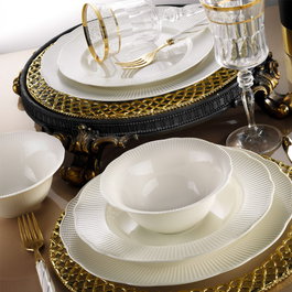 Hermia Juego de Cena de Porcelana de 24 Piezas Blanco